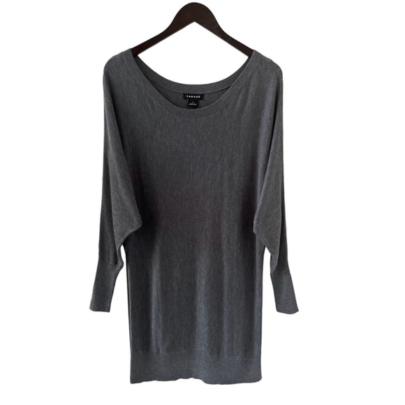 Trouvé Dark Grey Off the Shoulder Long Knit Sweater Size Small - Picture 3 of 6